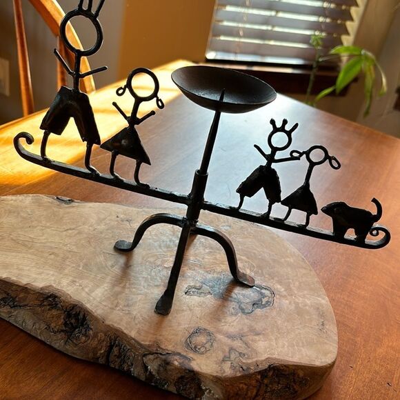 Handmade Metal Family Candle Holder - Picture 2 of 5